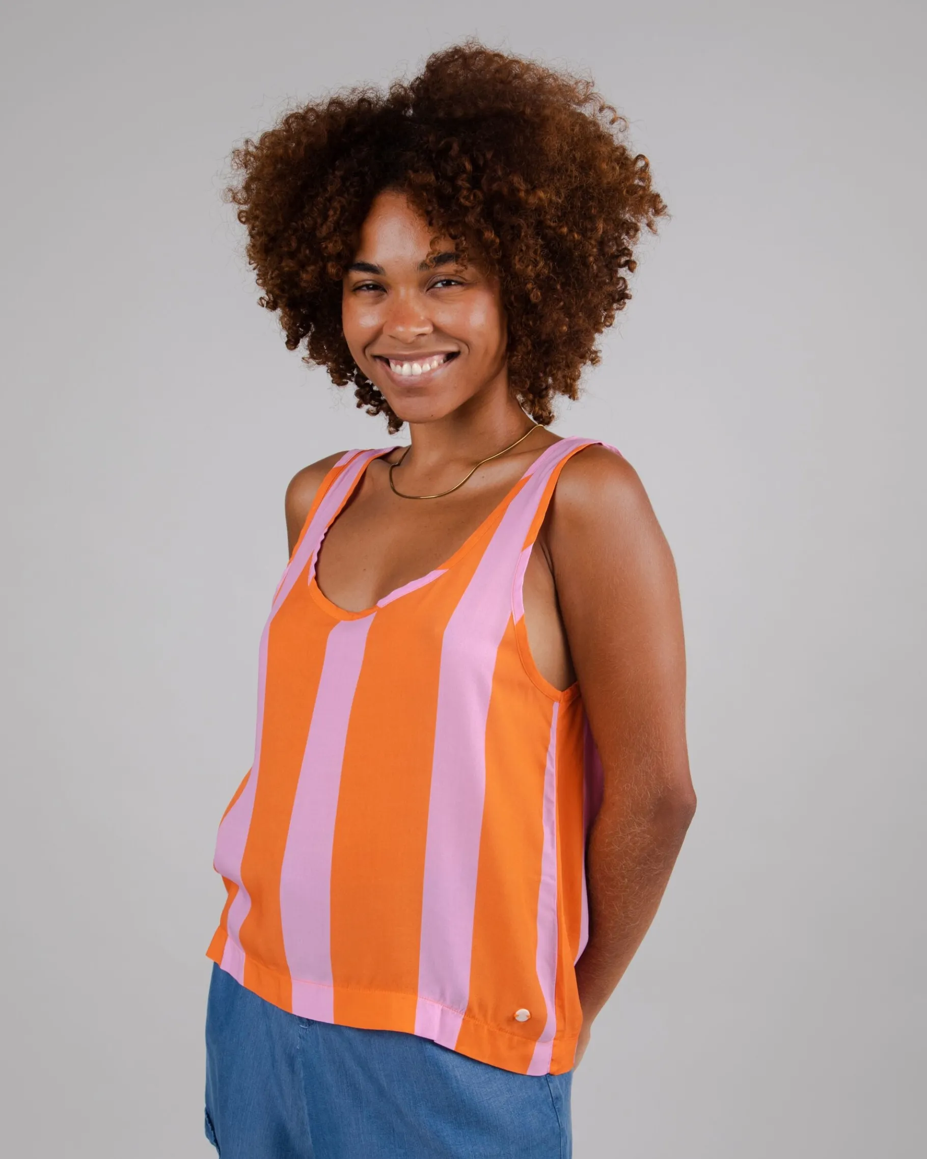 Color Block Tank Top Orange-Brava Fabrics Outlet