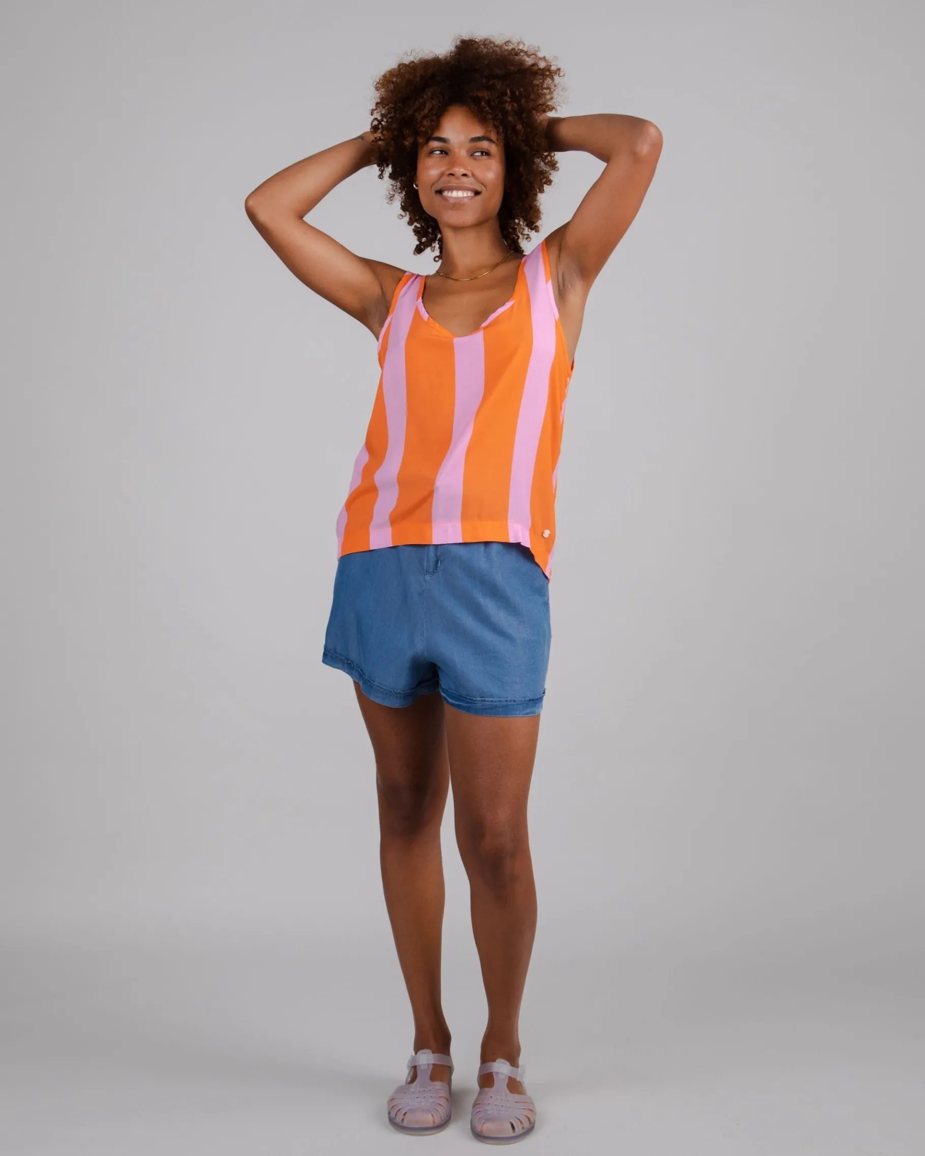 Color Block Tank Top Orange-Brava Fabrics Outlet