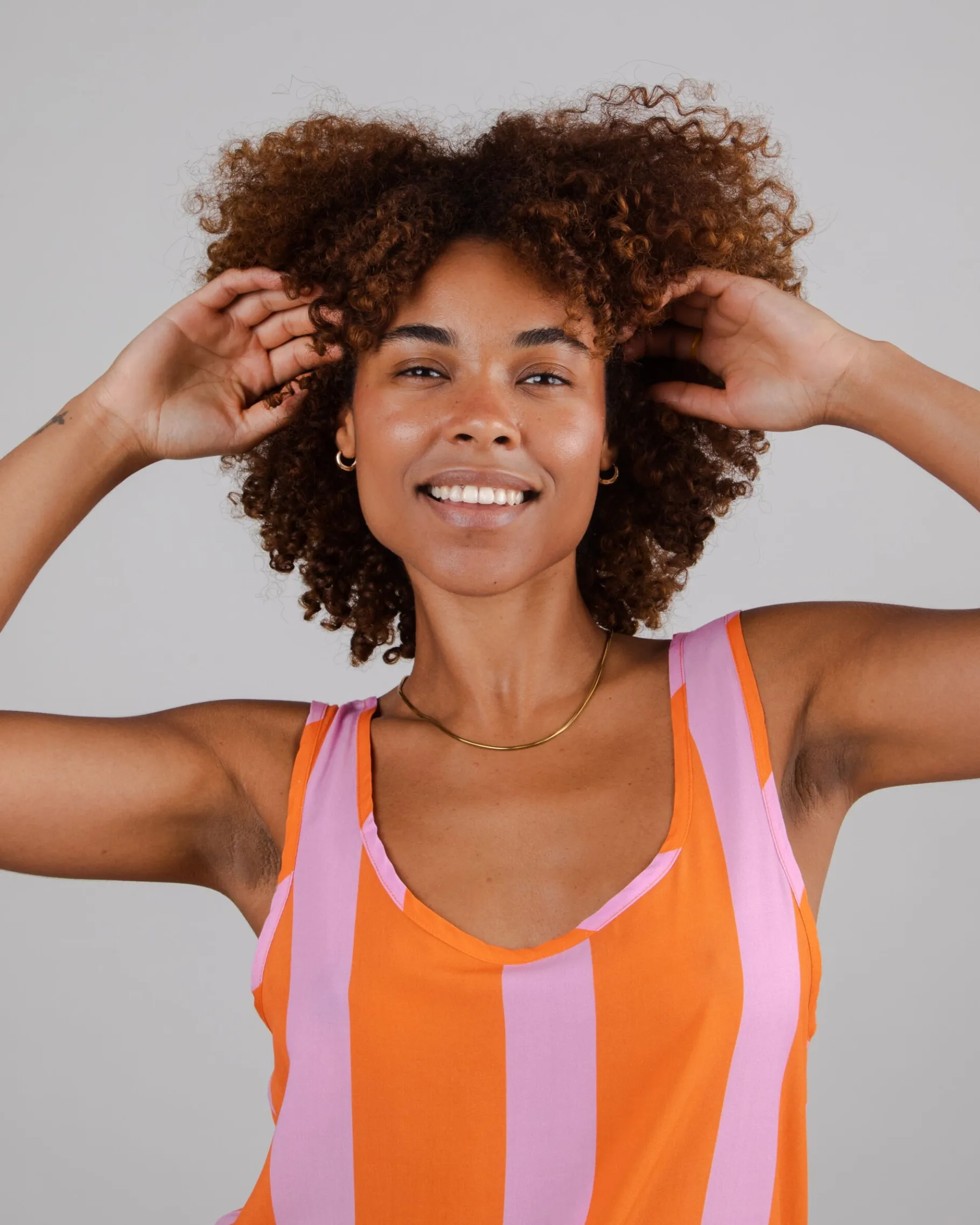Color Block Tank Top Orange-Brava Fabrics Outlet