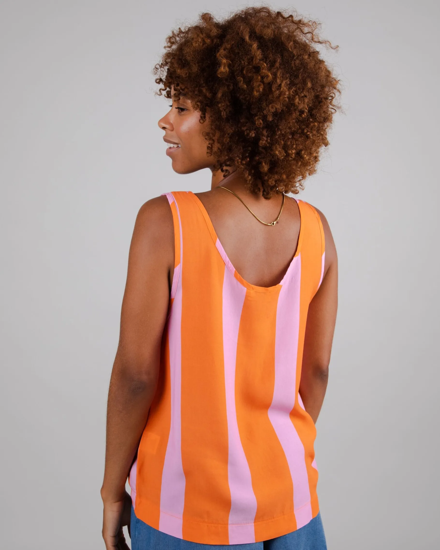 Color Block Tank Top Orange-Brava Fabrics Outlet
