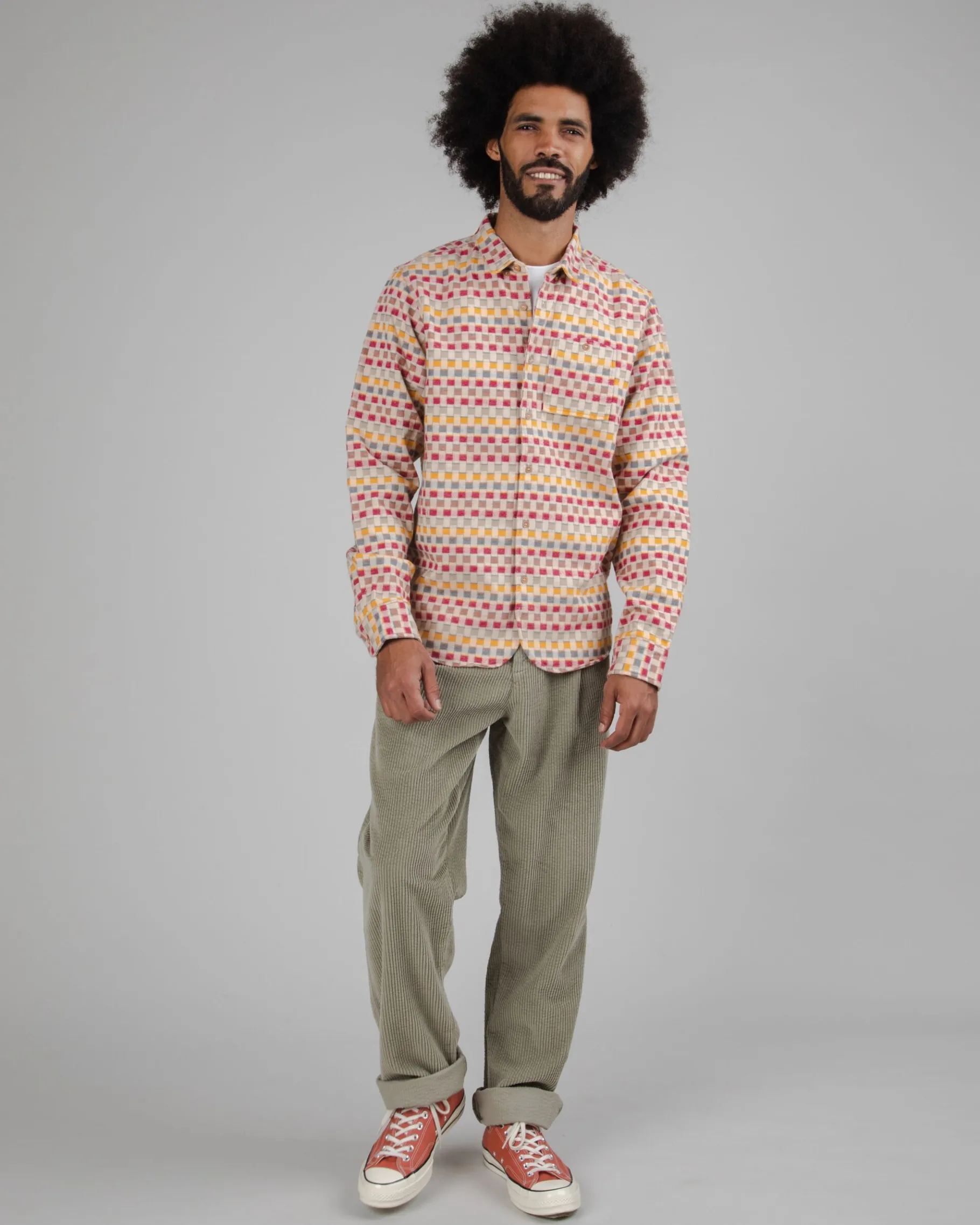 Cordhose mit Bundfalte Pale Green-Brava Fabrics Fashion