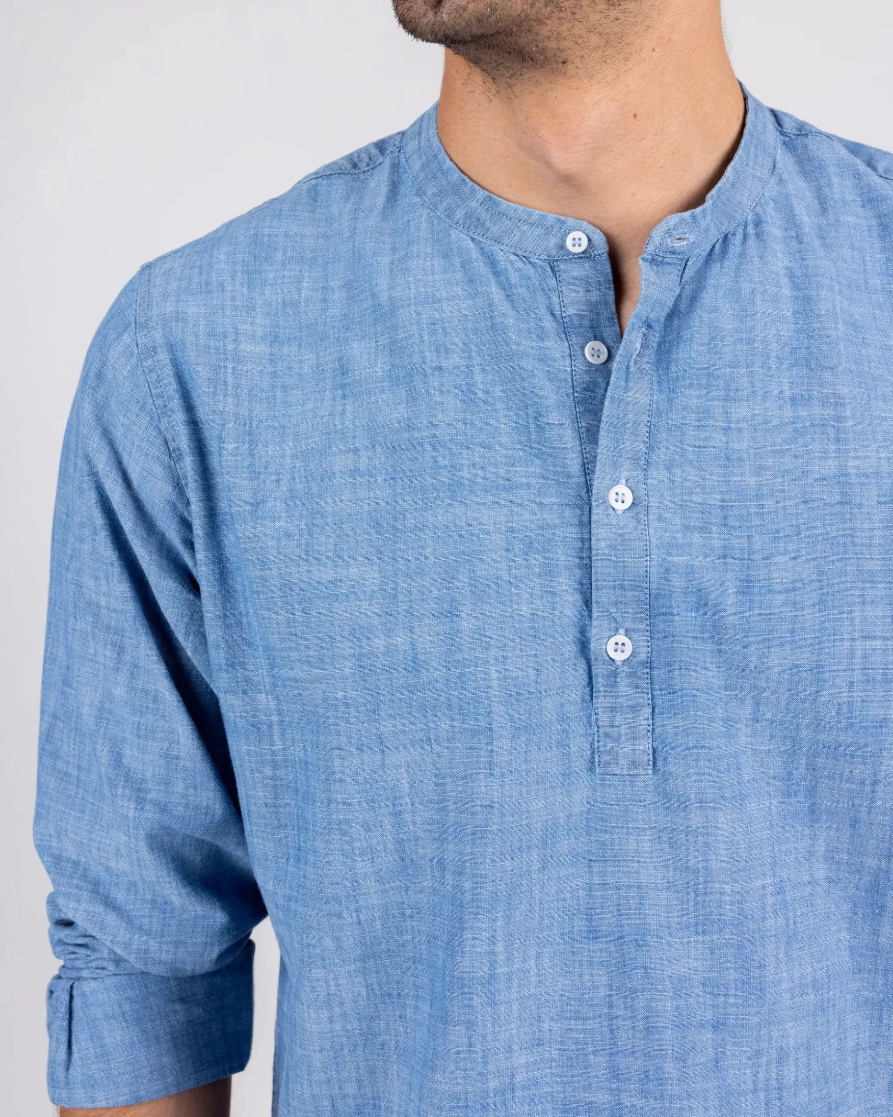 denim_henley_shirt_indigo_2.webp Denim Henley Shirt Indigo-Brava Fabrics Flash Sale