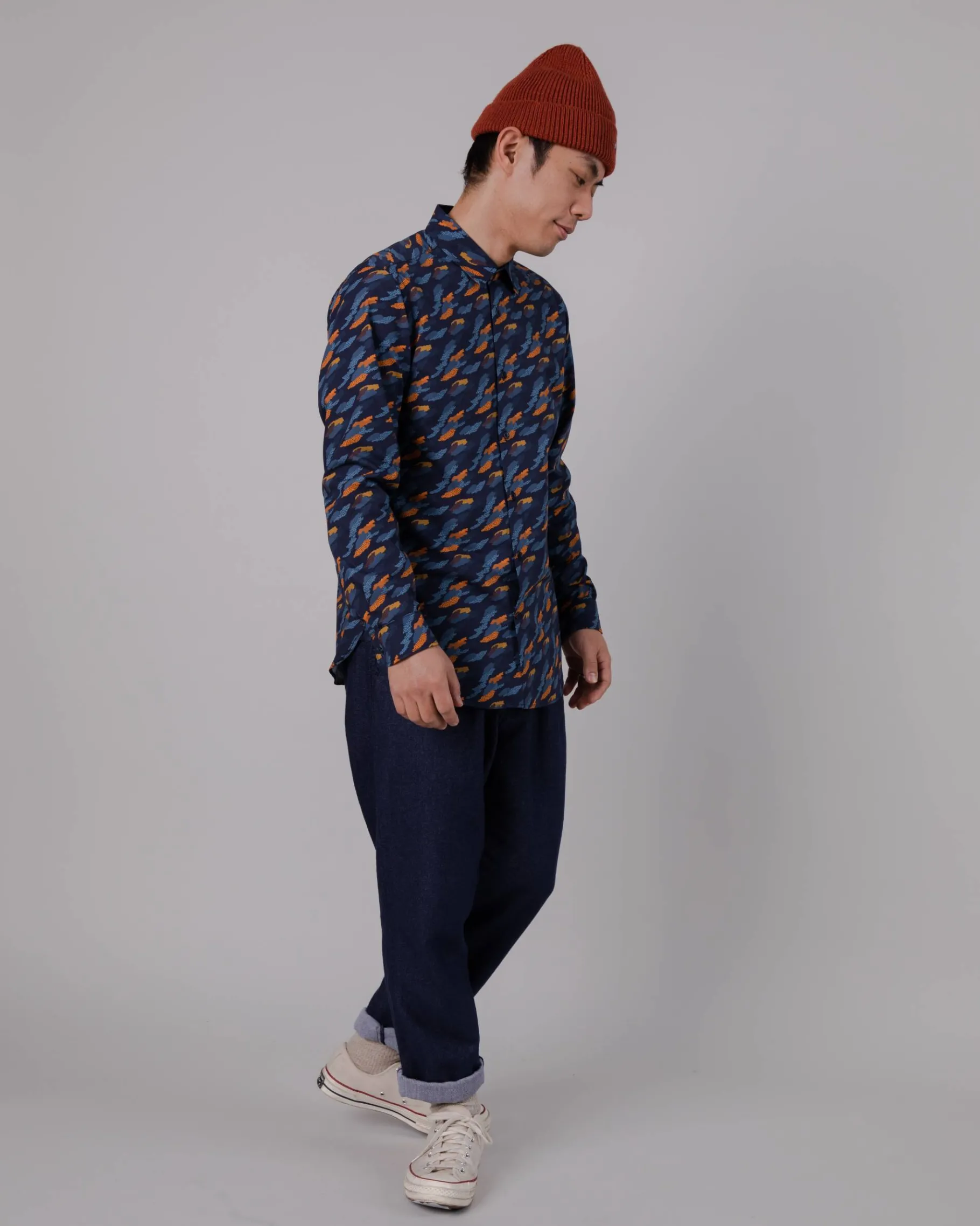 Flanell Comfort Chinohose Navy-Brava Fabrics Outlet