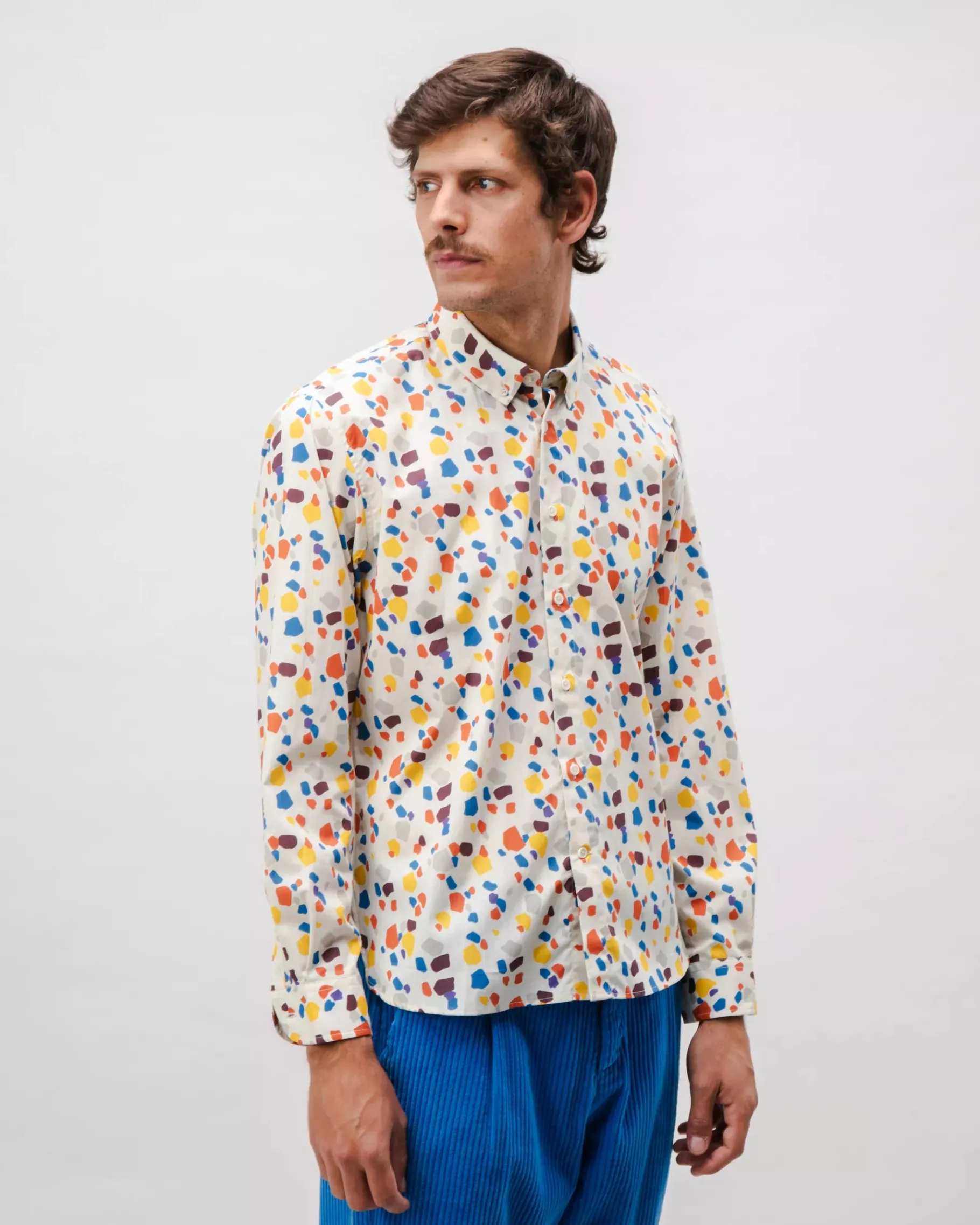 Geo Cotton Shirt Ecru-Brava Fabrics Best Sale