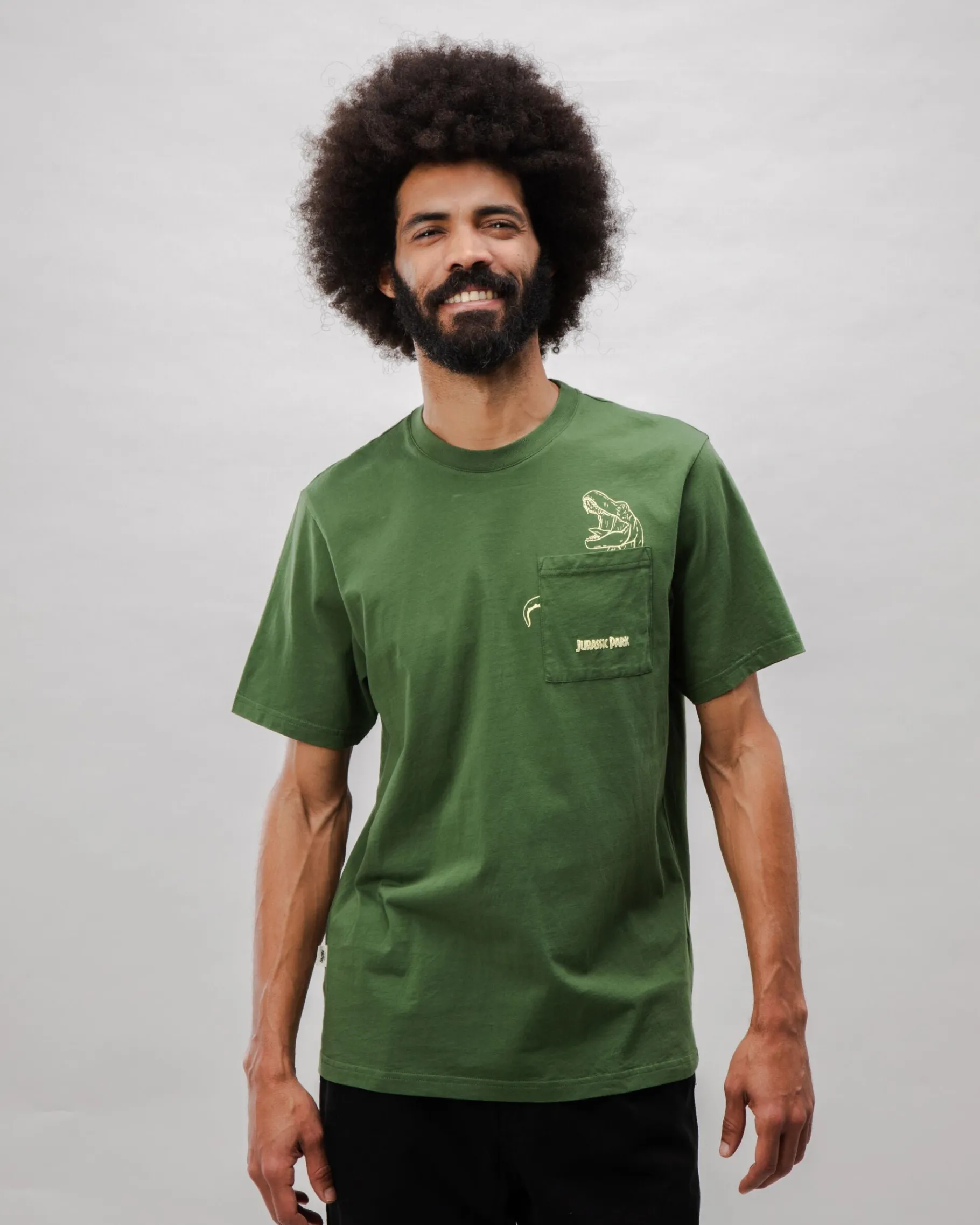 Jurrasic Park Dino Baumwoll-T-Shirt Grün-Brava Fabrics Clearance