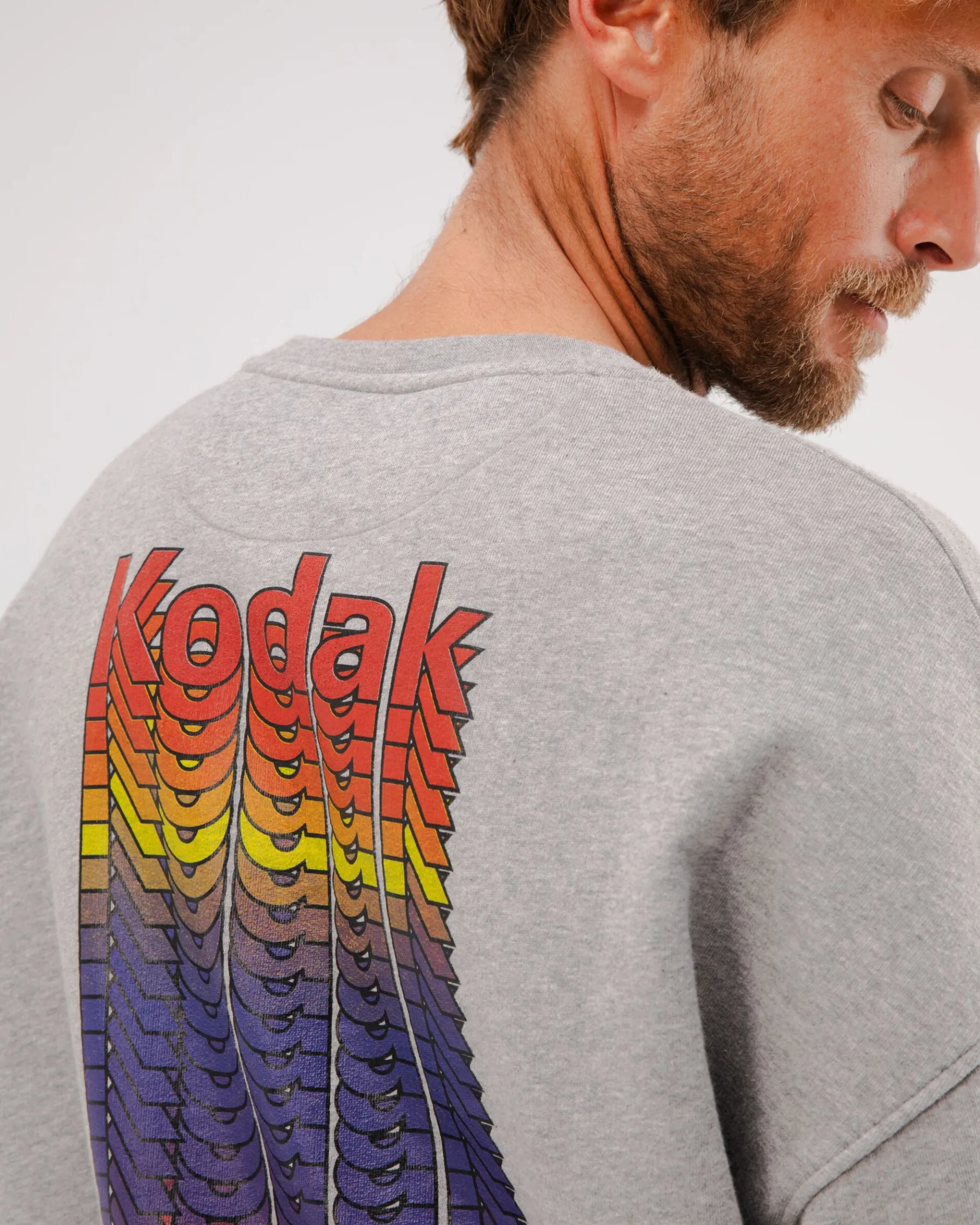 Kodak Color Sweatshirt in Oversize Grau Melange-Brava Fabrics Discount