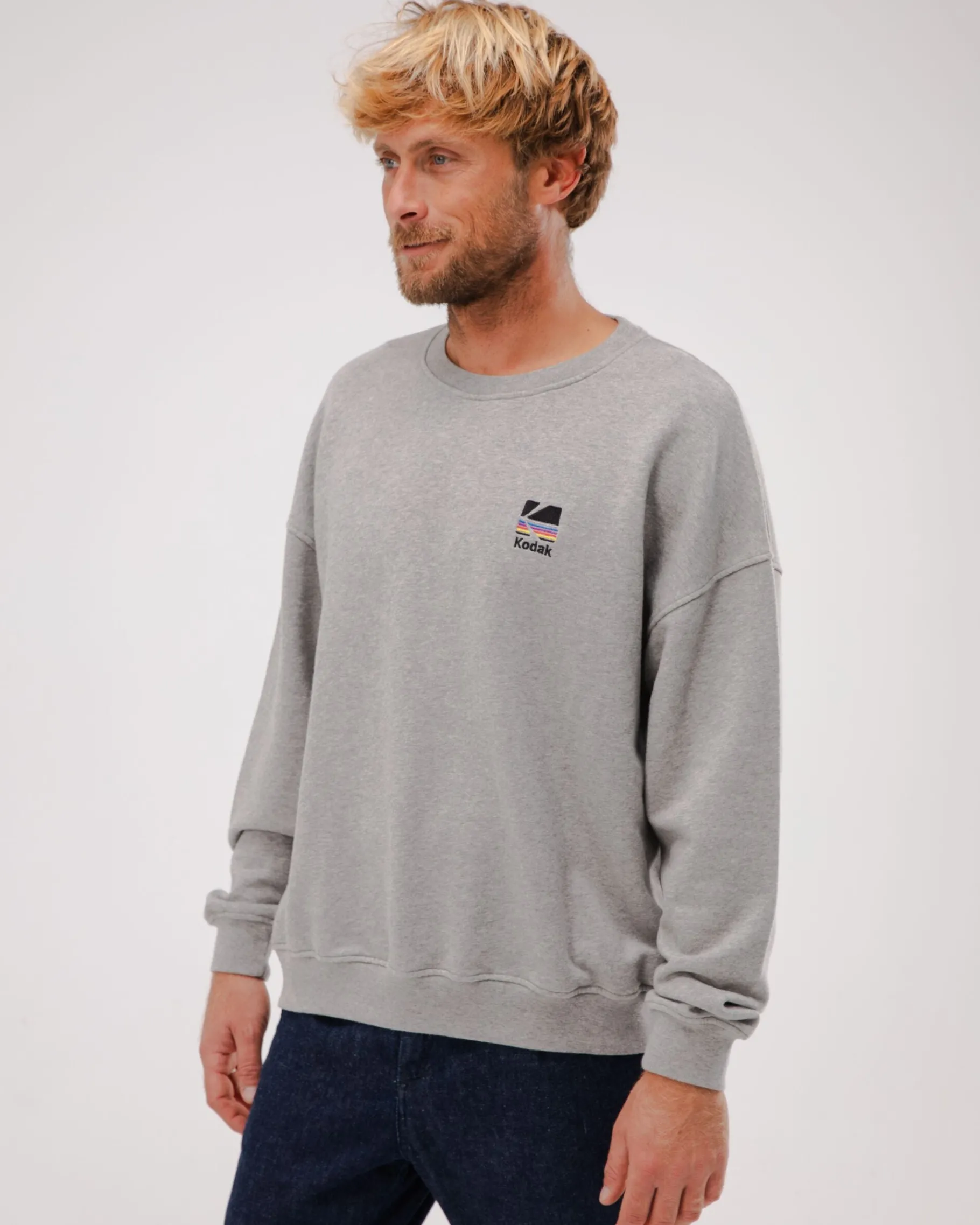 Kodak Color Sweatshirt in Oversize Grau Melange-Brava Fabrics Discount