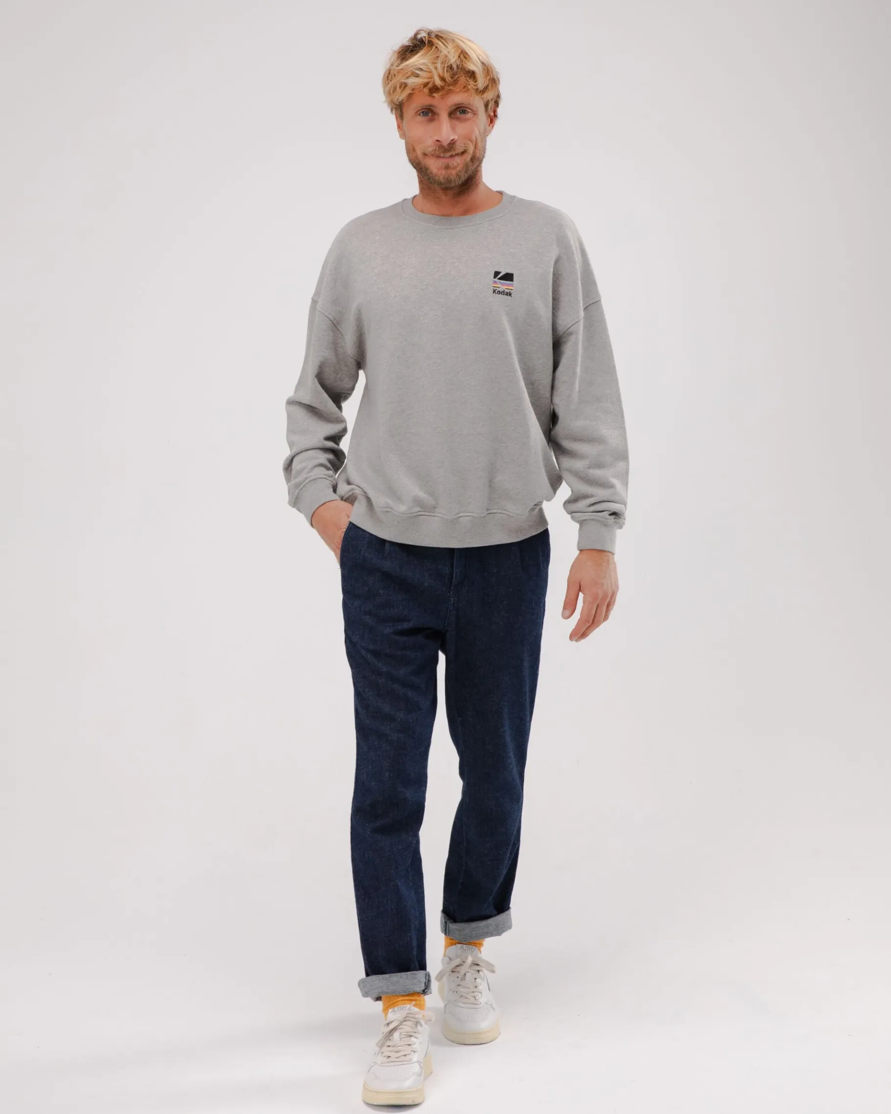 Kodak Color Sweatshirt in Oversize Grau Melange-Brava Fabrics Discount
