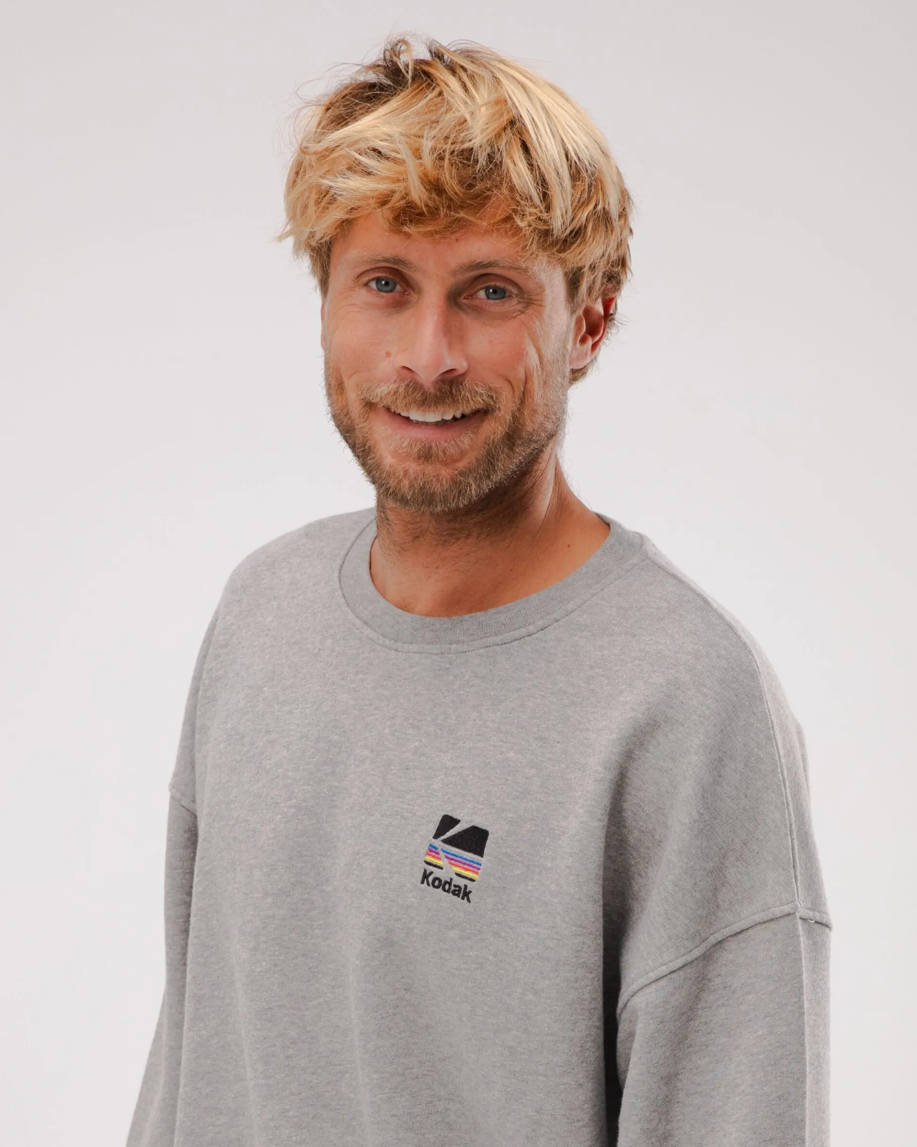Kodak Color Sweatshirt in Oversize Grau Melange-Brava Fabrics Discount