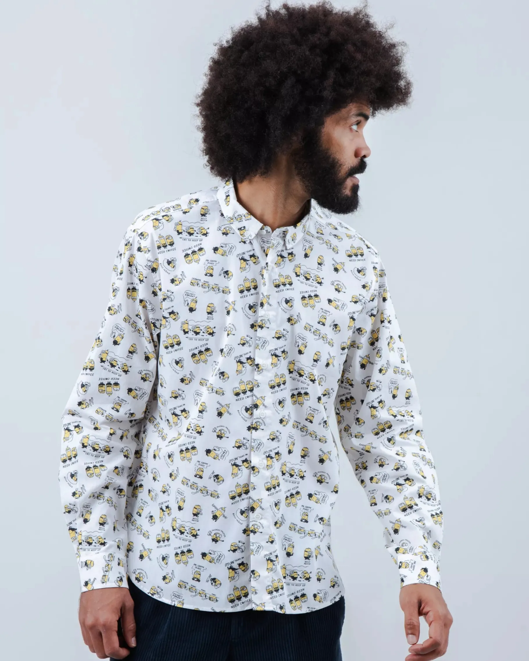 Minions Coffee Long Sleeve Shirt Ecru-Brava Fabrics Hot