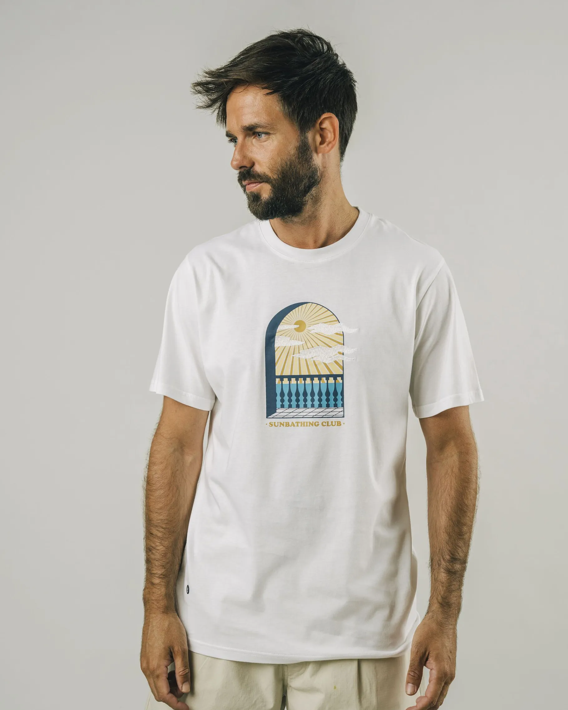 Sunbathing Club T-Shirt White-Brava Fabrics Online