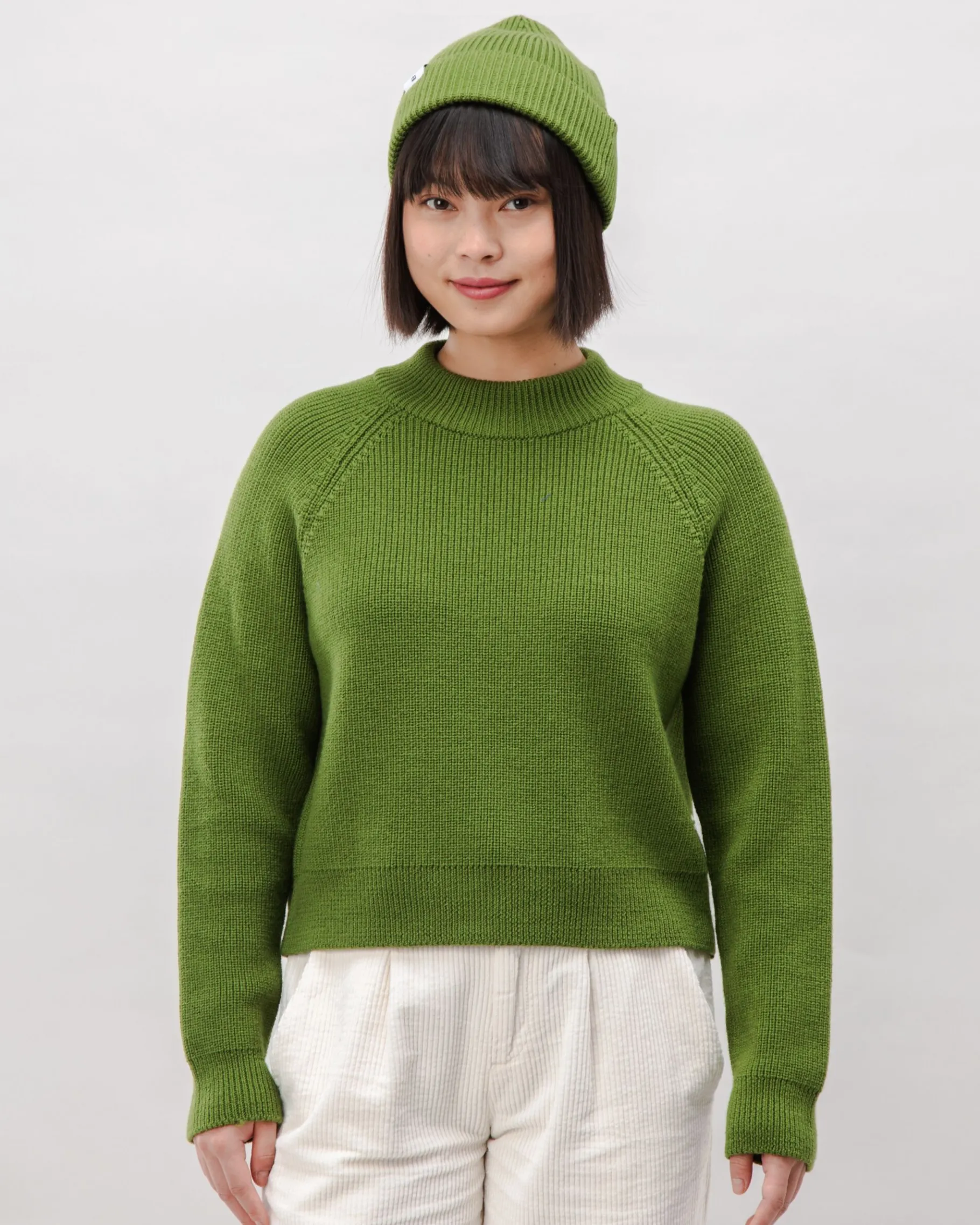 Waterfront Cropped Wool Sweater Green-Brava Fabrics Best Sale