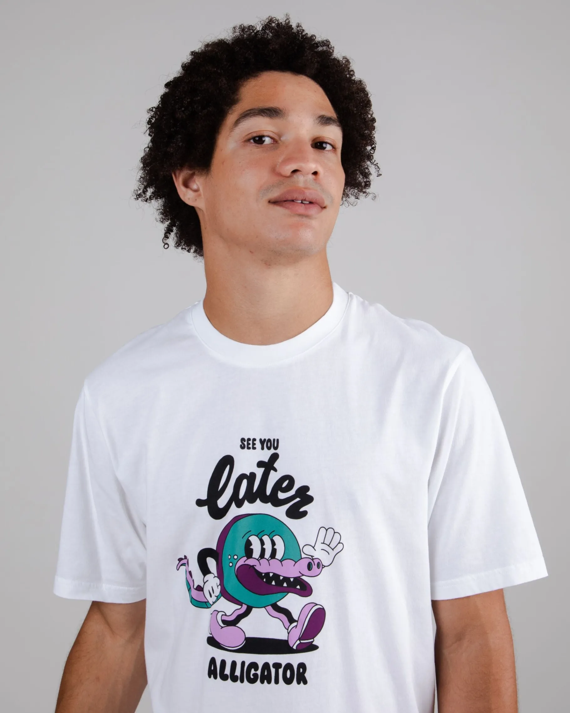 Yeye Alligator Regular T-Shirt Weiß-Brava Fabrics Outlet