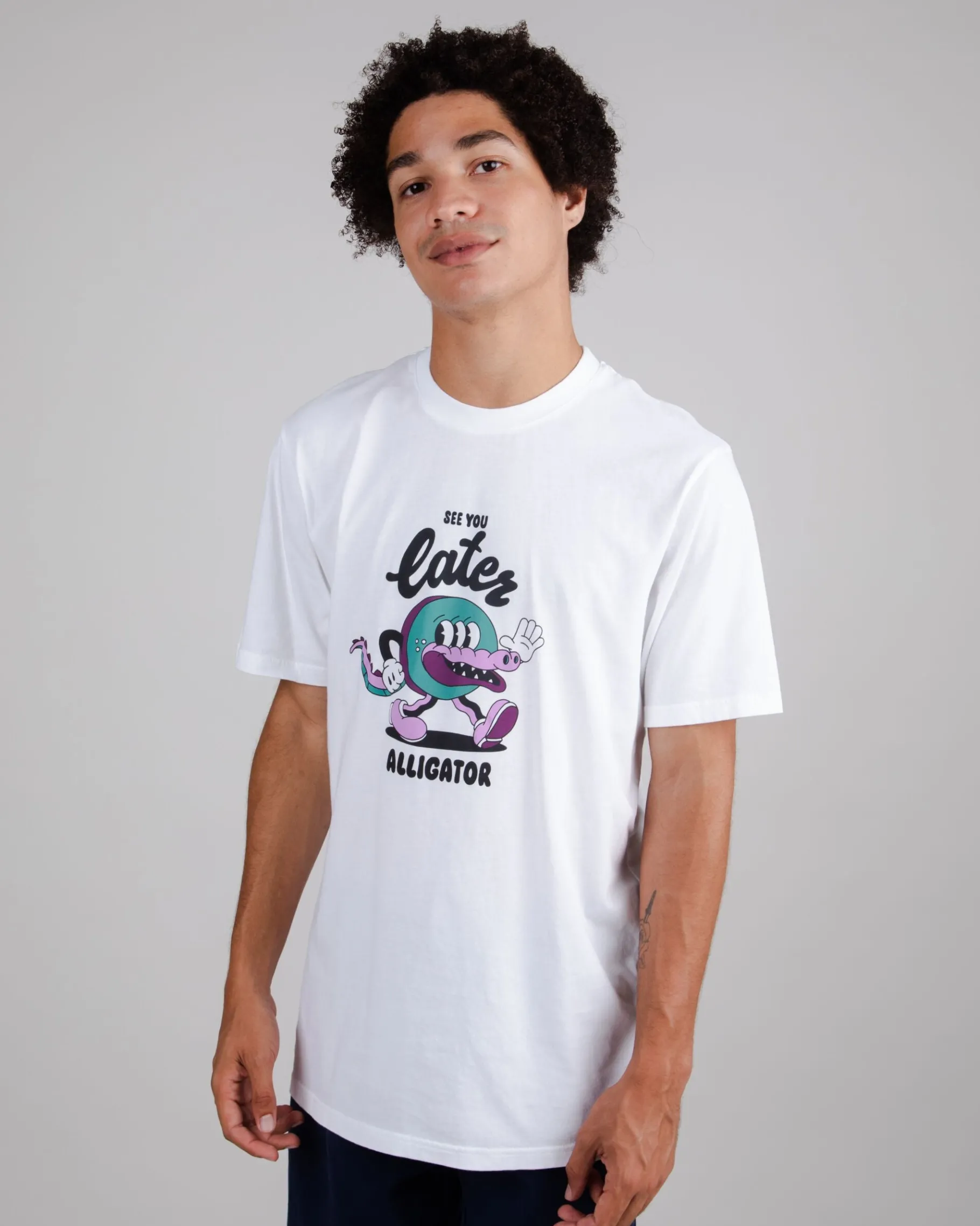 Yeye Alligator Regular T-Shirt Weiß-Brava Fabrics Outlet