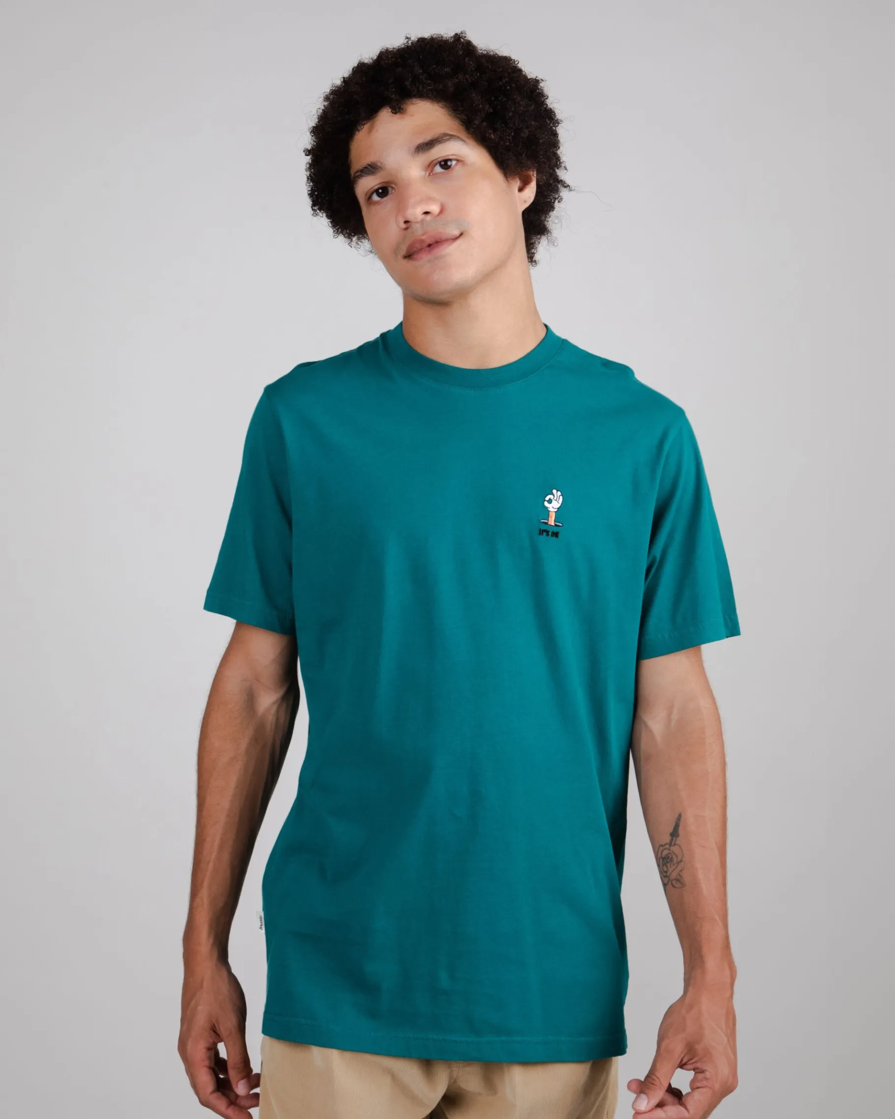 Yeye It'S Ok Regular T-Shirt Dunkelgrün-Brava Fabrics Cheap