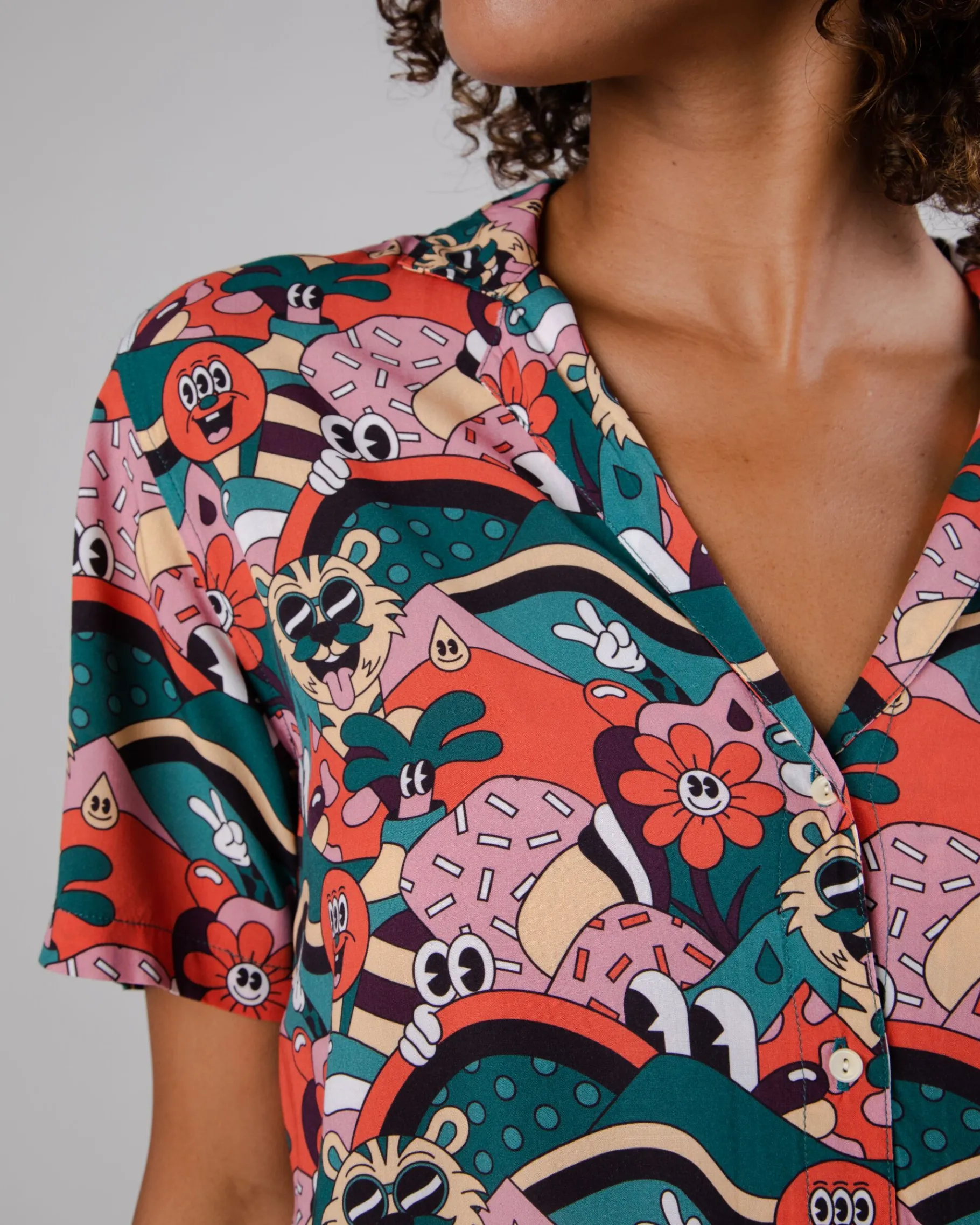 Yeye Weller Aloha Bluse Rot-Brava Fabrics Clearance